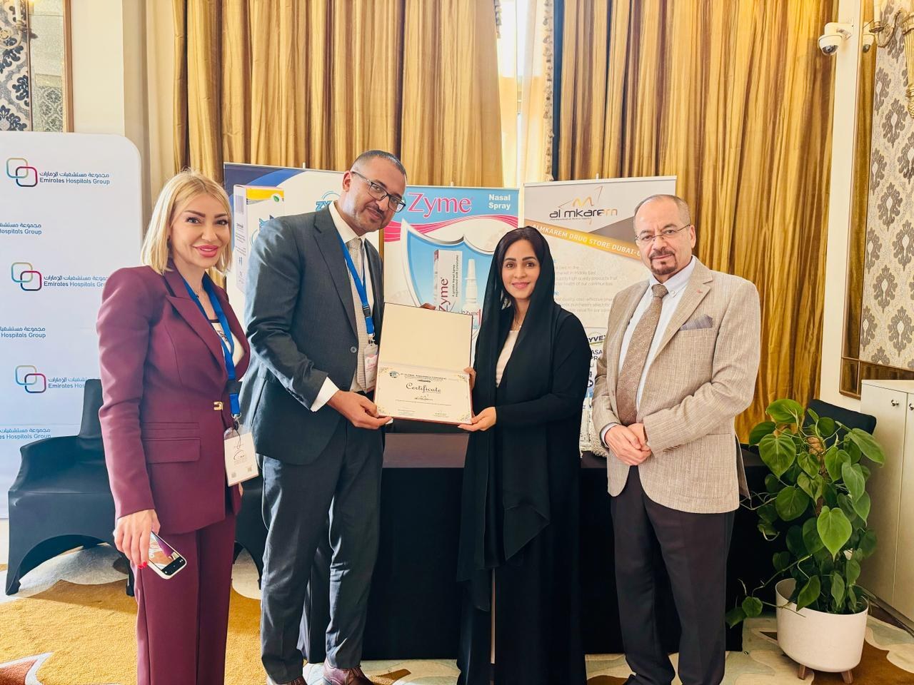 Certificate presentation at healthcare event
